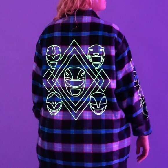 Power Rangers Glow Flannel - Cakeworthy - Picture 1 of 4